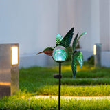 Afirst Solar Hummingbird Wind Spinner, Metal Garden Stake Lights Lawn Decor