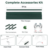 Gardzen Garden Hoops for Raised Beds Greenhouse Hoops, DIY Kit for Row Cover Garden Netting, All Season Plant Protection, 72 Pcs