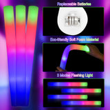 Taotuo Glow Sticks Bulk, 20 Pack LED Light Up Foam Sticks 3 Modes Color Flashing,Glow Party Supplies for Wedding Birthday, Raves, Concert, Camping, New Year, Carnival, Halloween Christmas
