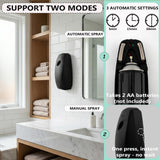 Automatic Air Freshener Dispenser – 2-Pack Wall Mounted Time Mist Spray for Home, Bathroom & Office – Battery Operated Scent Sprayer Compatible with Commercial Air Fresheners(Black)