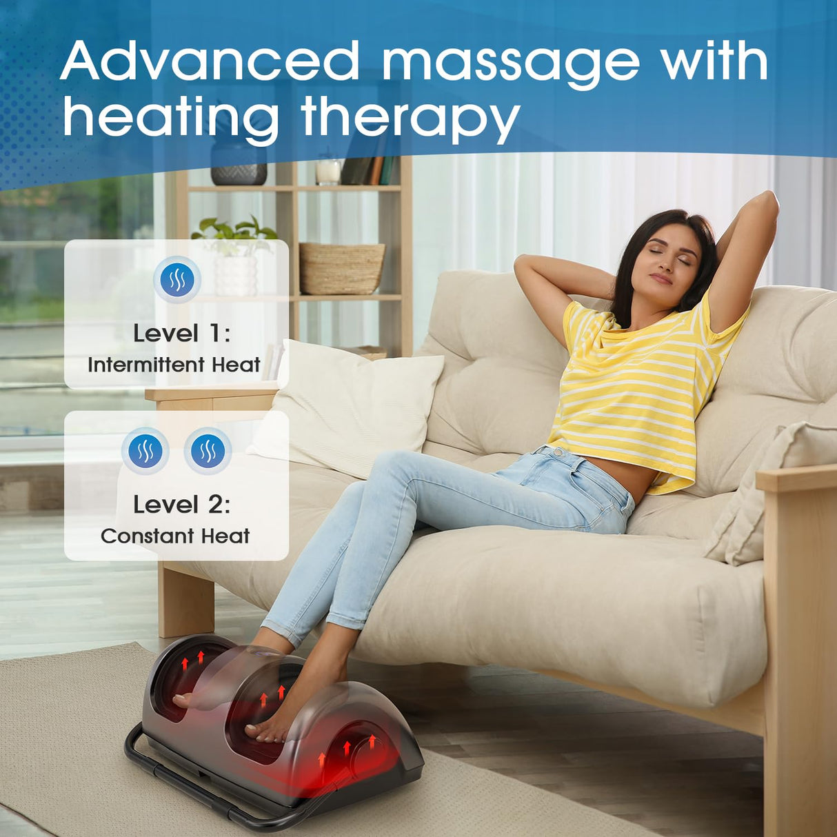 TISSCARE Foot Massager with Heat, FSA HSA Eligible, Shiatsu Foot Massager for Plantar Fasciitis, Neuropathy, Circulation and Pain Relief, Remote Control, Deep Kneading, Gifts for Women Men Mom Dad
