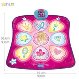 SUNLIN Dance Mat for Girls Ages 3-8, Interactive Dancing Game Pad, Pink