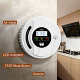 3-In-1 Smoke and Carbon Monoxide Detector Temper Sensor Combo Battery Powered,Smoke Detector, Carbon Monoxide Detectors, CO & Smoke Alarm, Digital Display,Carbon Monoxide Gas Detector for Home,Kitchen