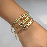 U ZERO Personalized Name Bracelet for Women, Custom Bubble Letter Jewelry Gift for Mom, Bridesmaid, Girlfriend - Birthday, Christmas, Thank You Present (Style-A)