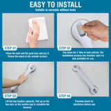 Grab Bars for Bathtubs and Showers, Heavy Duty Shower Handle 2 Pack 16 Inch Suction Cup, Removable Bar Bath Handrails for Seniors and Elderly Handicap, Bathroom Safety Grips No Drilling Waterproof