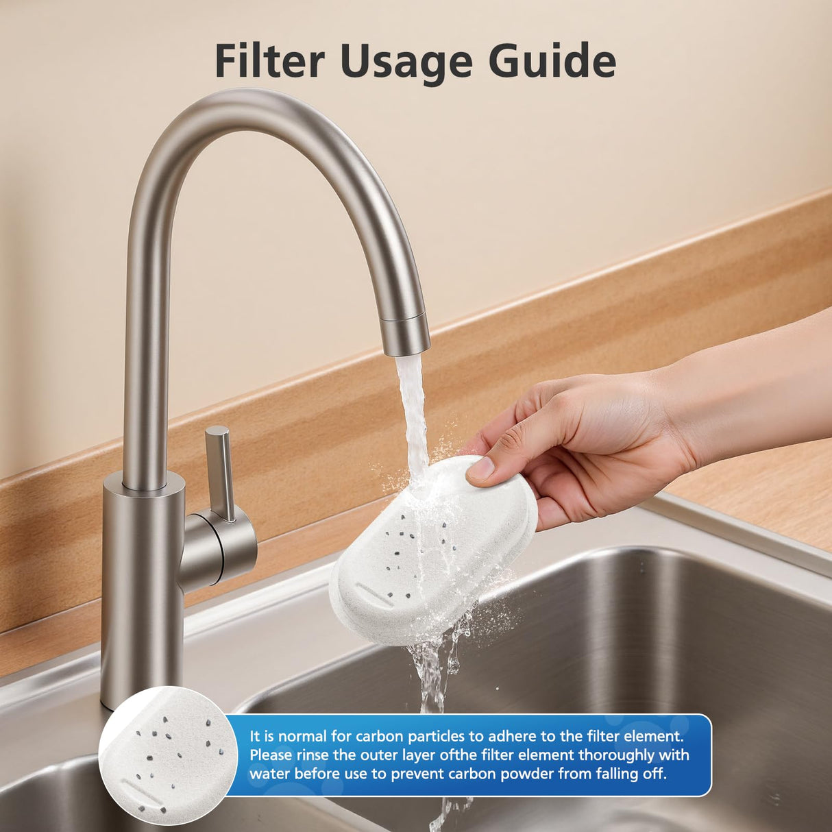 50 Pack Cat Water Fountain Filters for 108/3.2L& 67oz/2L& 4L/135oz Stainless Steel Pet Water Dispenser Cat/Dog Fountain Filter Replacement(25 Filters & 25 Sponges)