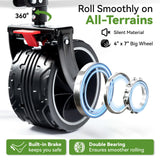 Hikenture Collapsible Beach Wagons with Big Wheels for Sand, 330lbs Cart