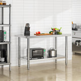 YITAHOME NSF Stainless Steel Table, 48" X 24" Work Table w/Undershelf, Heavy Duty Prep Table for Home Kitchen Commercial Restaurant Garage Warehouse Outdoor
