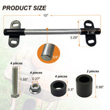 Wheelbarrow Axle Bracket Set, Compatible with 5/8" Hole Wheelbarrow Axles Heavy-Duty Wheelbarrows Spare Parts 10 inch Wheelbarrows axles and 3.3 x 2.1 inch Brackets, Bolts and Nuts and POM spacers