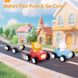 hahaland Toy Cars for Toddlers 1-3 - Push and Go Cars Musical Light up Toys for 1 Year Old Boy Gifts, Friction Powered Car Toddler Toys for One Year Old Birthday Christmas Baby Boy Girls Gifts, 3 PCS