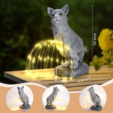 VOFSTAND Dog Statue Garden Decoration with Solar LED Light