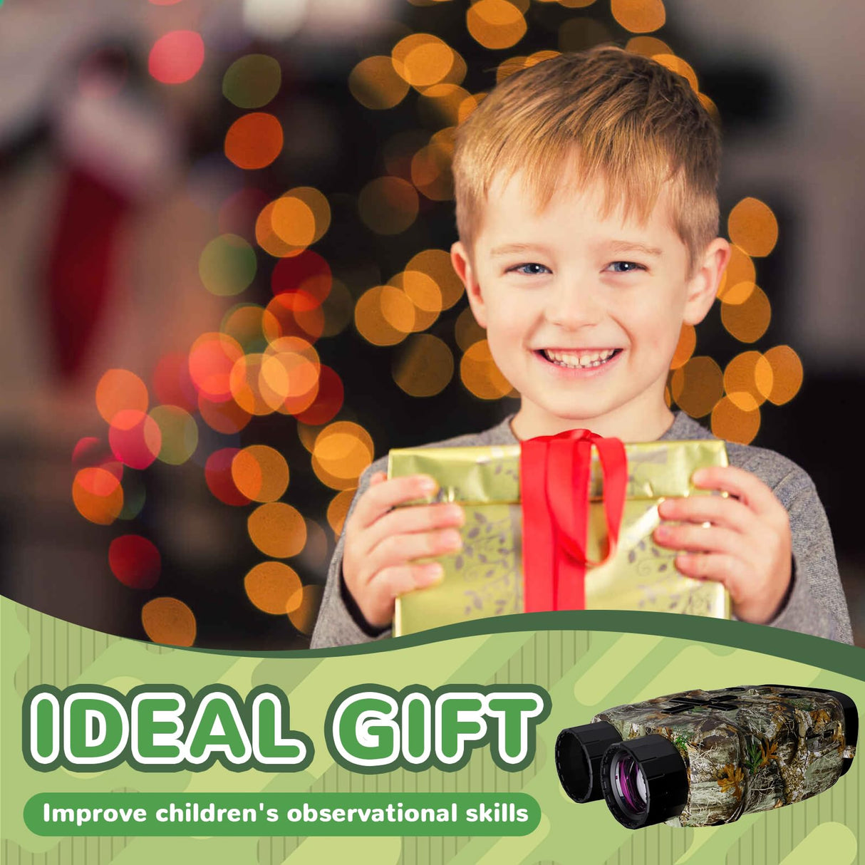 Kids Camera & Night Vision Goggles for Kids Boys and Girls, Christmas Birthday Gifts, Night Vision Binoculars with 32GB Memory Card(Camouflage)