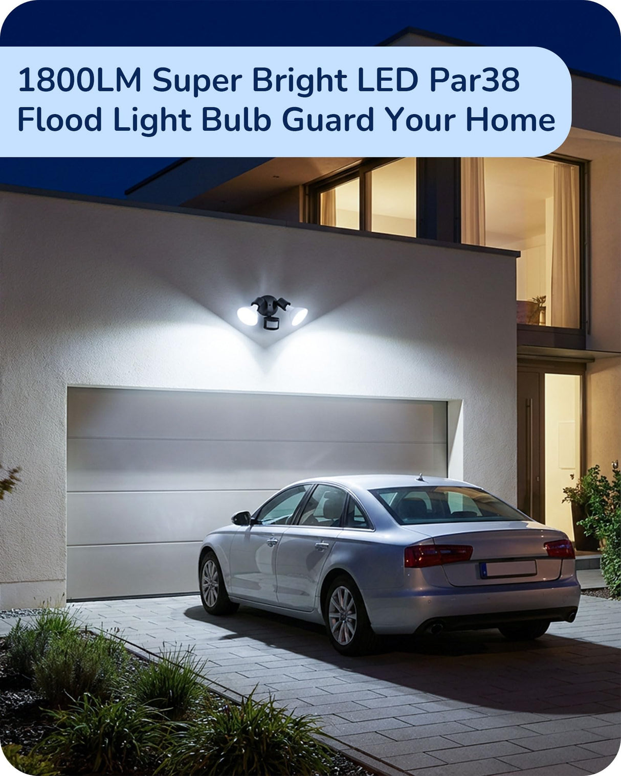 EDISHINE PAR38 Flood Lights Outdoor Bulb, Dimmable LED Flood Light Bulbs, 1800LM, 18W Equivalent 120W, Weatherproof LED Light Bulb for Backyard, Garage, Porch, Garden, 5000K Daylight, E26, 4 Pack