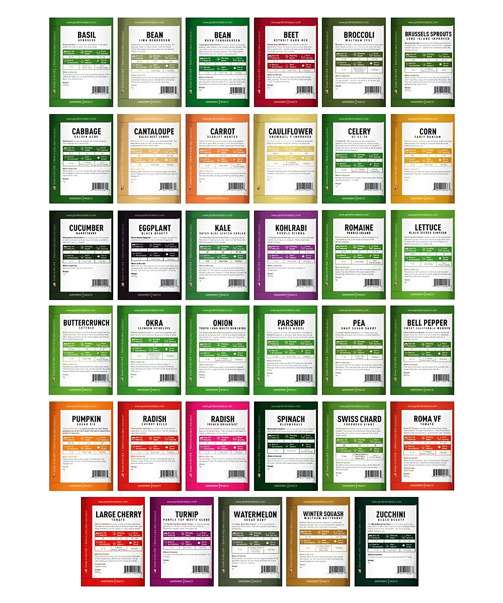 Gardeners Basics Survival Seed Vault Kit, Vegetable Seeds for Planting