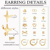 82 Pairs Gold Earrings for Women Trendy, Pearl Bow Small Hoop Stud Earrings Pack, Earring Set Multiple Piercing for Birthday Party Gift