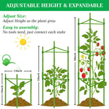 Moirsunt 6 Packs Tomato Cage for Garden, Up to 48Inch Plant Support Stakes