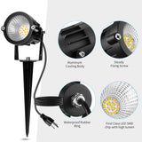 REEGOLD Outdoor Spotlight Warm White 2700K, 10W LED Spot Lights Outdoor for Yard Garden Tree, 120V Plug in Landscape Lighting with IP65 Waterproof for Halloween Christmas Decor, 4 Pack