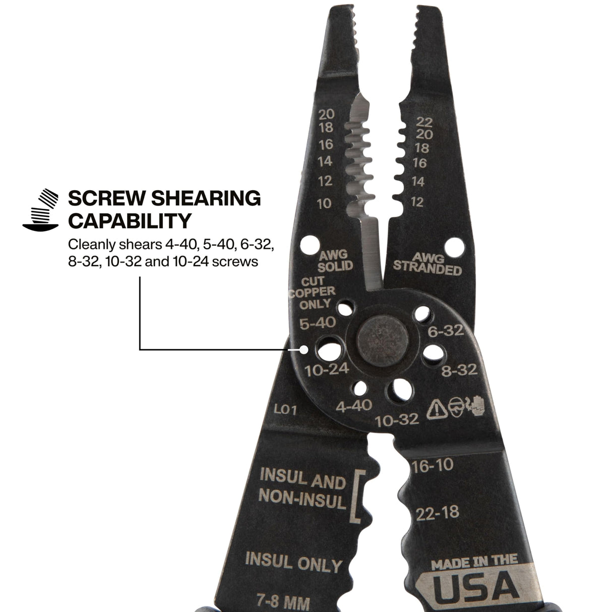 Klein Tools 1025 Long Nose Multi-Purpose Wire Stripper, Made in USA Professional Electrician Tools, Crimping Tool, Cable Stripper for 10-20 AWG Solid, 12-22 AWG Stranded Wire