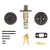 Kwikset 660 Deadbolt Lock, Venetian Bronze Round Exterior Keyed Front Entry Door, Pick Resistant SmartKey Rekey Security, Single Cylinder Dead Bolt