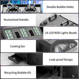 Fancybling 2000W Fog Machine, 3 in 1 Fog Bubble Machine with 2 Bubble Fans, 18 RGB LED Lights Smoke Bubble ALL IN ONE Fog Machine, Bubble Machine for Halloween Christmas Party Wedding Birthday