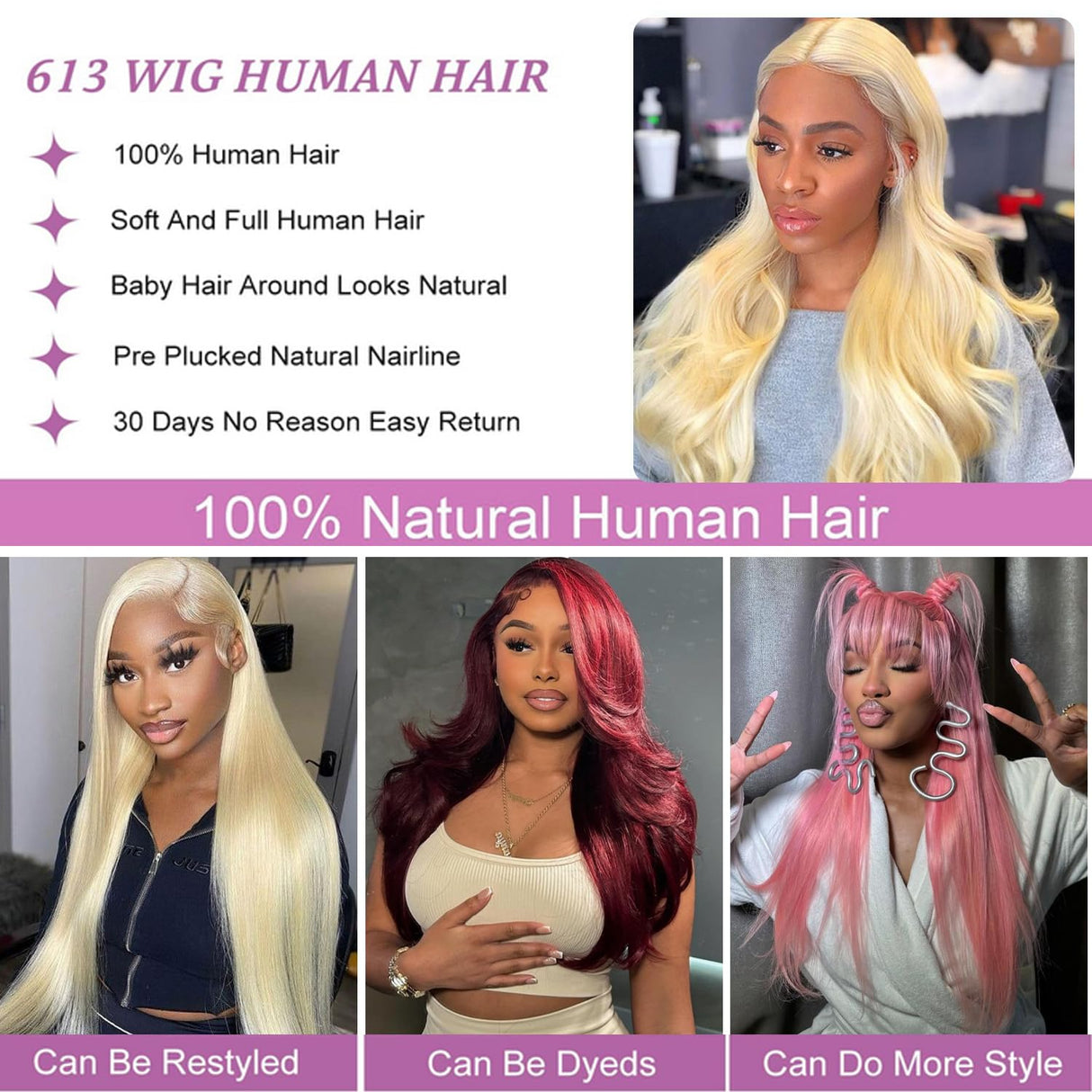 Alipeacock 613 13x6 Lace Front Wig Human Hair 200% Density Body Wave Blonde Lace Front Wigs Human Hair Pre Plucked Blonde Wig Human Hair 613 30inch