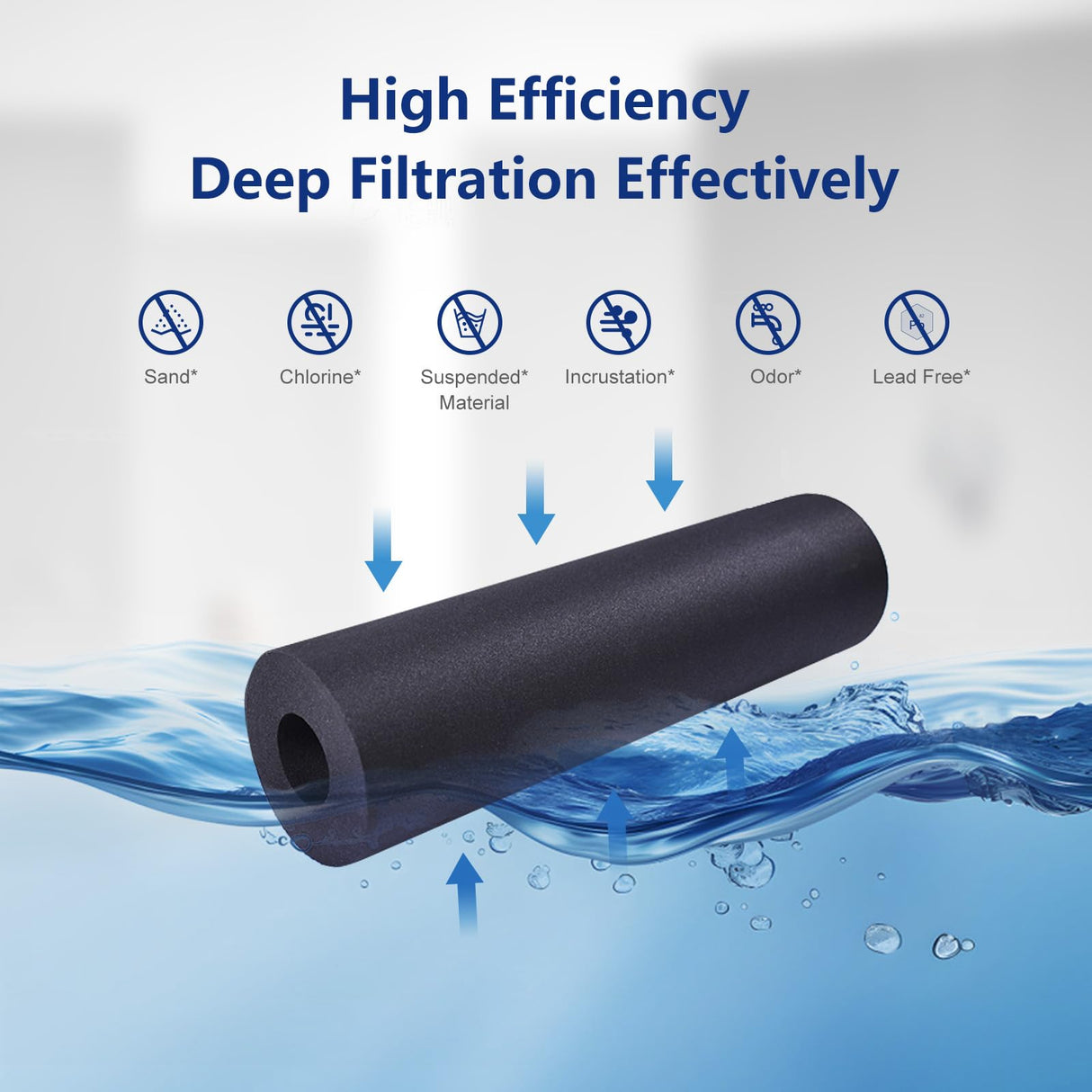 FYAEWPA 4 Pack Water-drop Replacement Filter WD-PF-01A Plus, Reduces PFOA/PFOS, Chlorine, Compatible with Water-drop Pitchers Replacement Filter，Lasts 3 Months or 200 Gallons