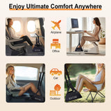 KNTNK Airplane Foot Hammock, Wide Airplane Foot Rest with Bamboo Board Support, Portable Travel Footrest Essentials, Adjustable Foot Hammock for Long Flight, Foldable & Compact for Easy Storage
