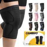 CAMBIVO Knee Brace Support(2 Pack), Knee Compression Sleeve for Running, Hiking, Basketball, Arthritis, ACL, Meniscus Tear, Knee Pain Relief and Injury Recovery (Upgrade-Black,XXX-Large)