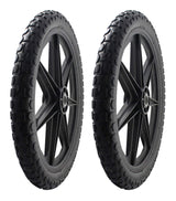 Marathon 92010-2PK Flat-Free 20" Tire and Wheel Assembly, Centered Hub, Ball Bearings, Heavy-Duty Plastic Spoked Wheel, Replacement for Rubbermaid Big Wheel and other Carts, Easy Install, 2 Pack