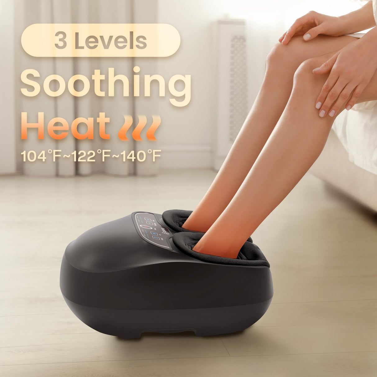 COMFIER Shiatsu Foot Massager with Heat,Feet Massager Machine for Plantar Fasciitis Neuropathy, Gifts for Him/Her, Remote Control,Pause Function,UP to Men Size 13, Foot Massage
