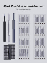 AXTH 50-in-1 Precision Screwdriver Set, Professional Magnetic Small Repair Tool Kit for Electronic Devices, Mini Screw Driver with Flat, Philips, Torx, Hex, Pentalobe, Triwing, Triangle and More
