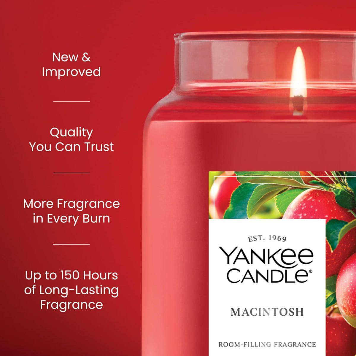 Yankee Candle Macintosh Scented Candle, 22oz Large Jar