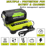 6000mAh High Capacity 40 Volt Replacement for Ryobi 40V Battery Compatible with Ryobi 40 Volt Lithium Battery OP4026A OP4015 OP4040 OP40201 OP4050A OP4015 OP40261 OP4030 OP40401 OP4060 Tools (Green)