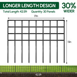 42.5ft(L) x 13in(H) Garden Fence Animal Barrier, 30 Panels No Dig Fence Panels for Dog Rabbit, Rustproof Metal Dig Defence Fencing Bottom Barrier, Anti Digging Garden Edging Border for Outdoor, Yard