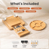 SMIRLY Charcuterie Board Set with Serving Accessories, Bamboo