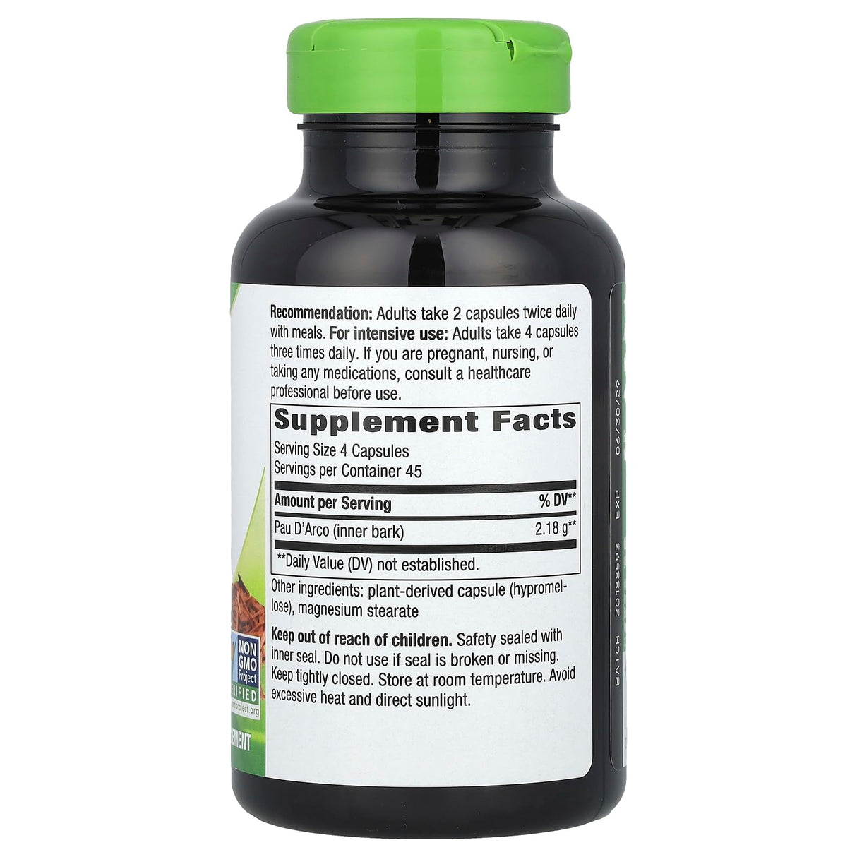 Nature's Way - Pau D'Arco Inner Bark, 545 mg, 180 capsules