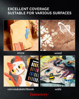 Fantastory Long Soft Chalk Pastels Set, 72 Sticks,Includes 5 Fluorescent Colors; Non Toxic Soft Pastels for Artists,Beginners;Classroom; Drawing,Blending,Layering;Christmas Art Supplies