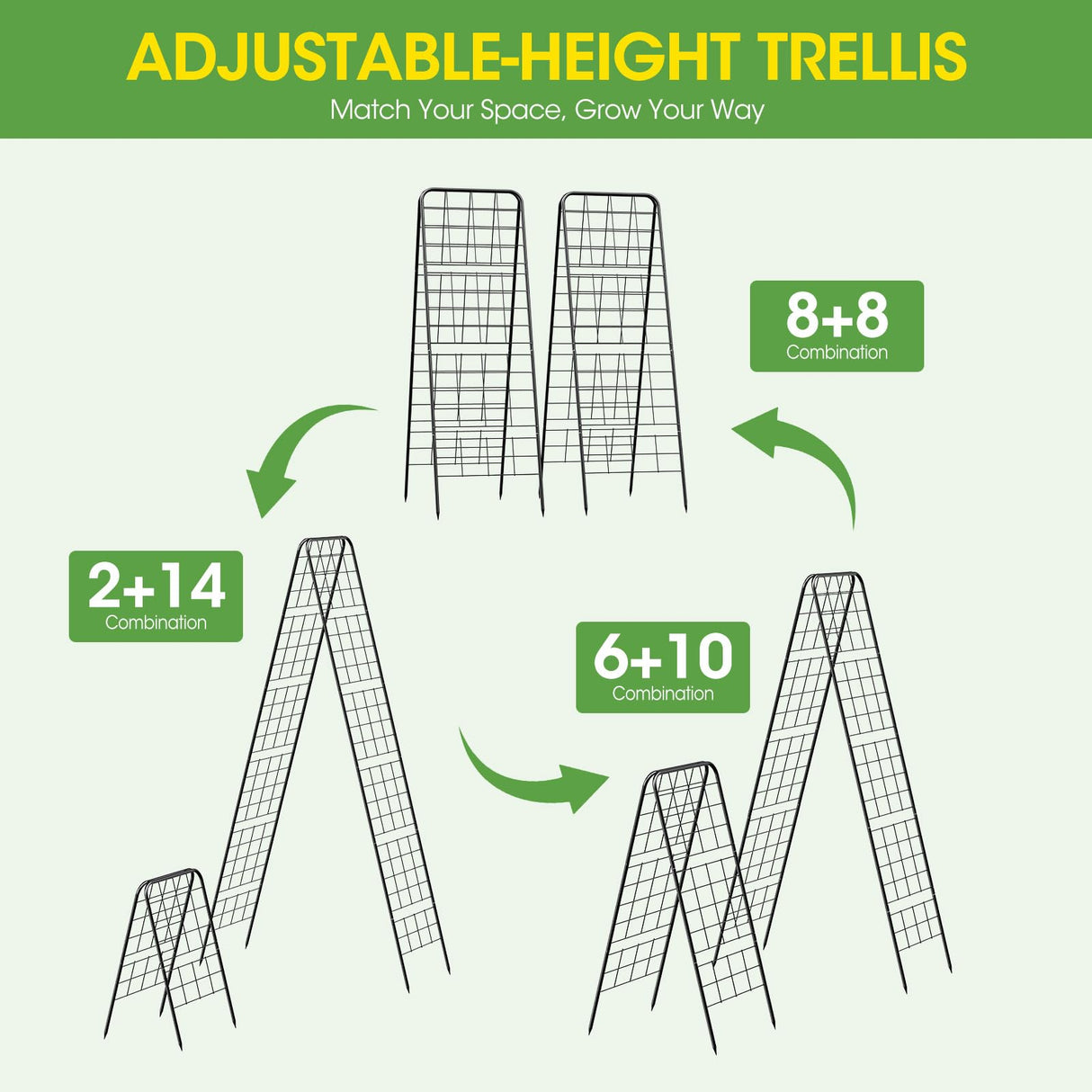 Heavy Duty Cucumber Trellis, 50" x 17" A-Frame Garden Trellis.1Pack