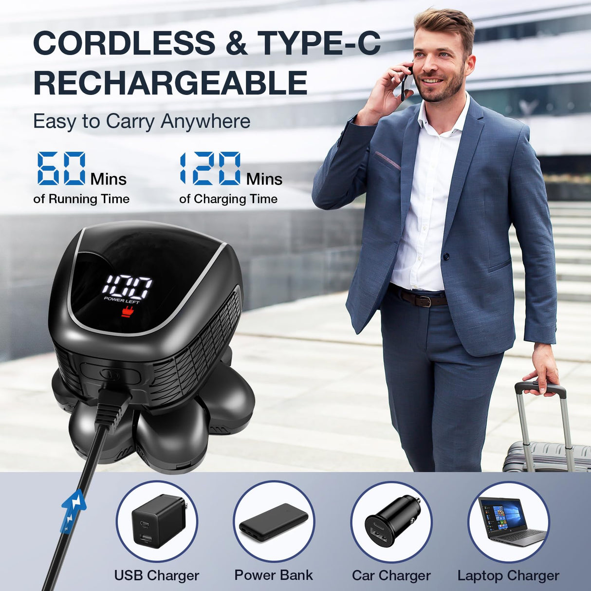 Head Shaver 7D, Wyklaus Head Shavers for Bald Men, Head Electric Razor with Nose Hair Trimmer, Waterproof Wet Dry Mens Grooming Kit, Anti-Pinch (Black)