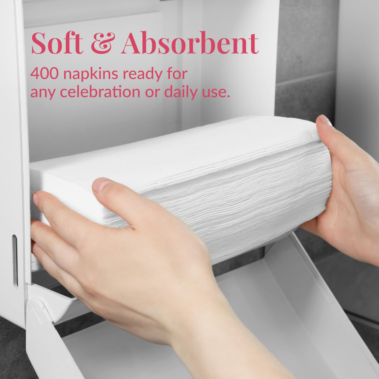 Prestee 400 Linen Feel Disposable Paper Hand Towels - White, Event Supplies, Disposable Guest Towels, Wedding Napkins, Disposable Napkins for Guest Bathroom, Christmas Parties, Holiday Dinners