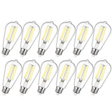 MAXvolador 12-Pack Dimmable Vintage LED Edison Bulb 60W Equivalent, 6W 850Lumens Edison Light Bulbs 5000K, ST58 Antique LED Filament Bulb, E26 Base