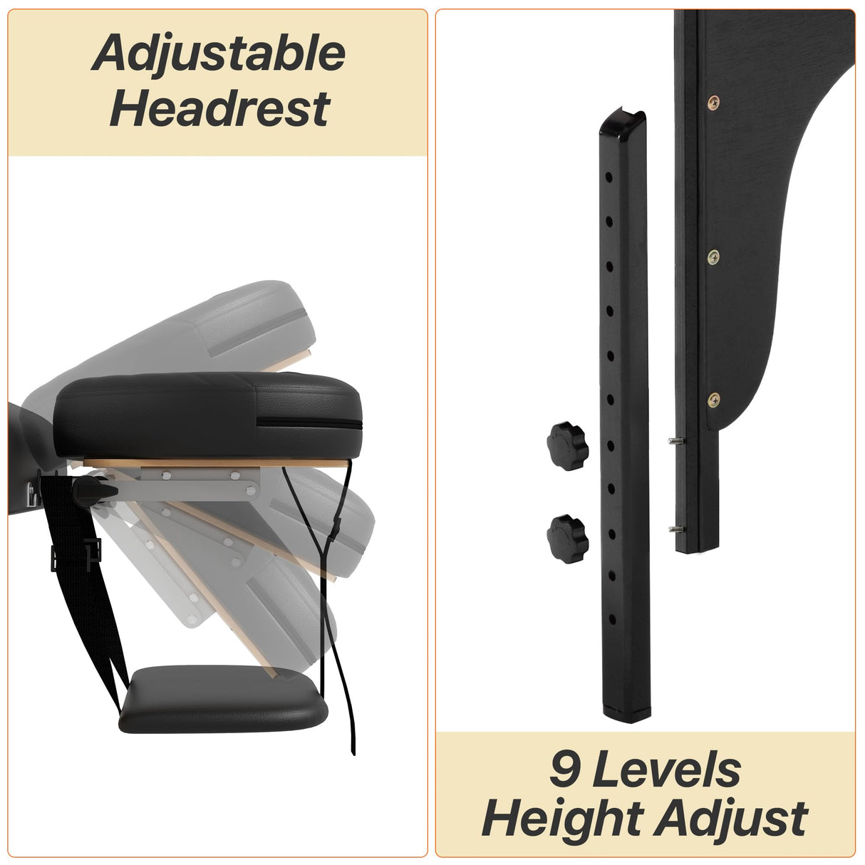 KCC Memory Foam Massage Table Premium Portable Foldable Massage Bed Height Adjustable, 84 Inches Long 28 Inchs Wide Home Salon Spa Bed Tattoo Table with Accessories &Carrying Case, Easy Set Up