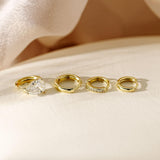 4Pairs Statement Small Gold Huggie Hoop Earrings for Women Trendy,Surgical Steel Gold Plated Hoop Hypoallergenic Earrings Set,Titanium Hoops Earring Stacks,CZ Cartilage Huggie Hoops Earring Gifts