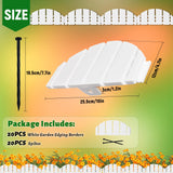 White Garden Edging Flexible Landscape Border with Anchoring Spikes for Lawn Flower Bed Outdoor Decor (30)