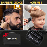 FADEKING® Professional Hair Clippers for Men - Cordless Beard Trimmer for Men, LCD Display Hair Clippers and Trimmer Set for Barber Haircut & Mens Grooming with Travel Case(Black)