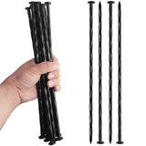 POSEOFFR 12 Inch Heavy Duty Landscape Stakes, 15 Pack Metal Spiral Artificial Turf Nails with Black Anti Rust Coating, for Paver Edging, Weed Barrier, Lawn