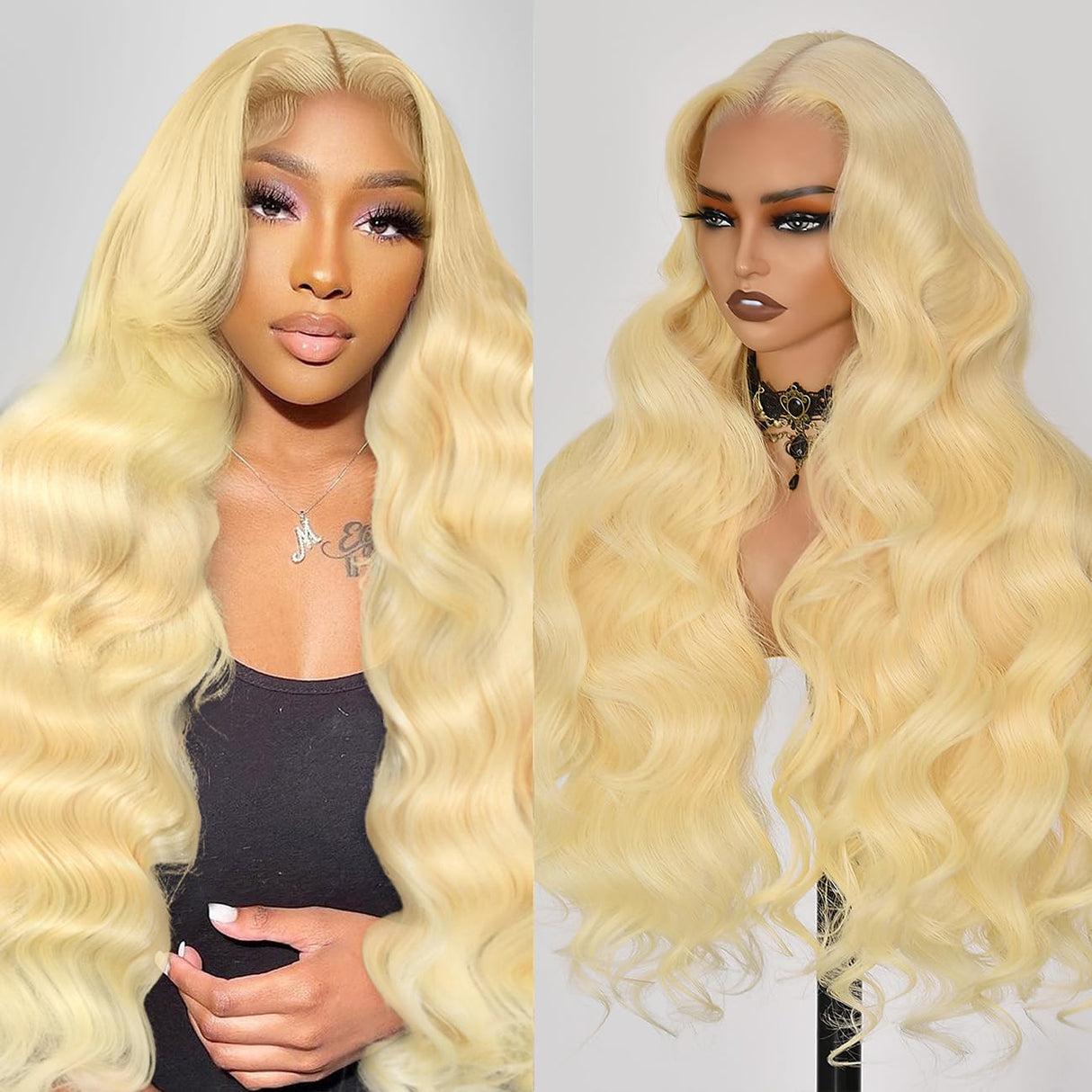 Guangming 32 Inch 613 13x6 Lace Front Wig Human Hair 200% Density Body Wave Blonde Wig Human Hair 613 HD Lace Frontal Wigs Pre Plucked with Baby Hair for Women