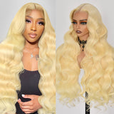 Guangming 32 Inch 613 13x6 Lace Front Wig Human Hair 200% Density Body Wave Blonde Wig Human Hair 613 HD Lace Frontal Wigs Pre Plucked with Baby Hair for Women