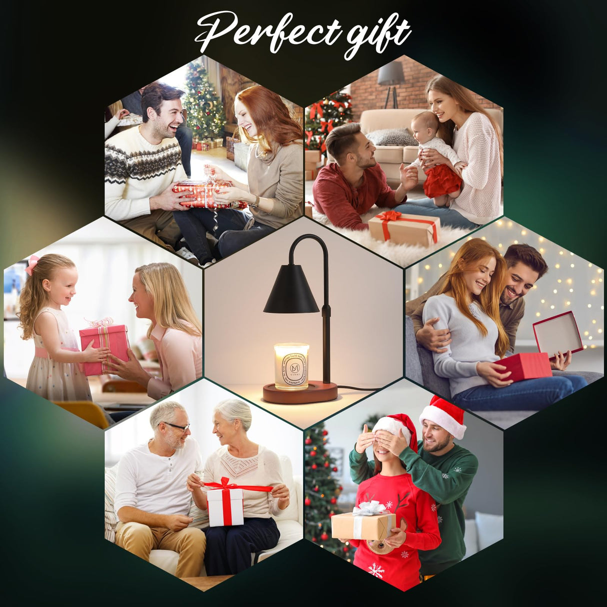 MEIXISUE Black Candle Warmer Lamp with Timer and Dimmer,Mother's Day/Birthday/Christmas Gifts for Mom/Wife,Electric Wax Melt Warmer,Home Decor,Scented Jar Lamp,Adjustable Height,with 2 Bulbs