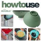 BUUBLE Ultimate Grease Drainer & Food Strainer (SAGE) Premium Heat-Resistant Colander for Bacon, Ground Beef, Pasta & Veggies; Fits Pans, Cans & Jars; Dishwasher Safe